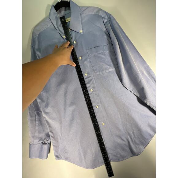 Peter Millar Shirt Mens Large Blue Nanoluxe Long Sleeve Button-Down Dress Shirt - Picture 3 of 8